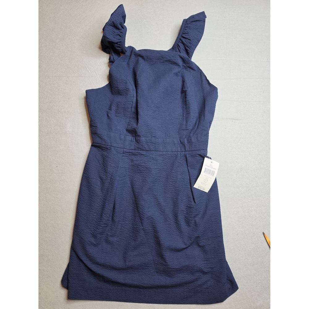 Lauren James Navy Textured Claire Dress NWT